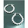 Image 1 : Beaded Hoop Sterling Silver Earrings #1949273
