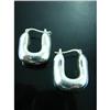 Image 1 : Large Puffed Hoop Sterling Silver Earrings #1949275
