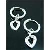 Image 1 : Hinged Hoop Heart Sterling Silver Earrings #1949288