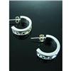 Image 1 : Roman Numeral Hoop Sterling Silver Earrings #1949293