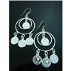 Image 1 : Designer Hoop & Coin Sterling Silver Earrings #1949295