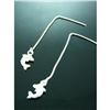 Image 1 : Dolphin Threader Sterling Silver Earrings #1949355