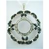 Image 1 : Vintage Onyx Marcasite Sterling Silver Pendant #1949383