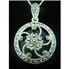 Image 1 : Vintage Black Onyx Marcasite Silver Pendant #1949484