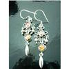 Image 1 : Thai Garnet Sterling Silver Dangle Earrings #1949556