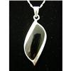 Image 1 : Onyx Abstract Leaf Sterling Silver Pendant #1949598