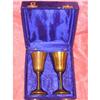 Image 1 : Vintage Brass Goblets Velvet Presentation Case #1949802
