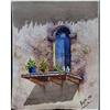 Image 1 : ORIG WATERCOLOR PAINTING FLOWERS AND BALCONY #1950132