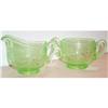 Image 1 : Green Number 520 Byzantine Cream and Sugar #1950233