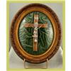 Image 1 : French Religious Crucifix Framed Convex Glass #1950708