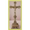 Image 1 : French Religious Crucifix Standing Ornate Fleur#1950728
