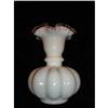 Image 1 : 8 1/2" Fenton Rose Crest Ribbed Melon Vase #1951923
