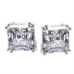 ASSCHER CUT diamond stud earrings G VS1#1952256