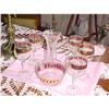 Image 1 : Wine Caraffe and 6 stem  4 oz. wines #1953079