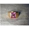 Estate 14K YG Gold Amethyst Diamond Mens Ring #1973534