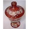 Image 1 : RUBY BOHEMIAN CUT TO CLEAR COVERED DISH #1973636