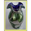 Image 1 : BLUE GOLD LOETZ TITANIA GLASS VASE W ST SILVER #1973876