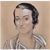 Image 1 : ORIG 1934 ART DECO PORTRAIT PAINTING OF A LADY #1983380
