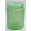 Green Satin Glass Bath Crystal Canister #1993474