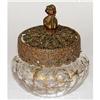 Image 1 : Brass Rhinestone Studded Ballerina Powder Jar #1993535