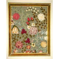 Framed Victorian sampler of flowers #1993824