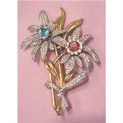 Pennino large floral rhinestone pin #1993826