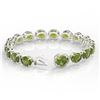 Image 3 : 65 ctw Green Tourmaline & Micro Diamond Bracelet 14k White Gold - REF-890K9Y