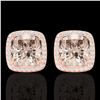 Image 1 : 6 ctw Morganite & Micro Pave VS/SI Diamond Earrings 14k Rose Gold - REF-106R2K