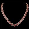 Image 1 : 41.6 ctw Tourmaline & Diamond Micro Pave Halo Necklace 10k Rose Gold - REF-1072X8A