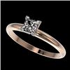 Image 1 : 0.50 ctw Certified VS/SI Quality Princess Diamond Ring 10k Rose Gold - REF-60R3K