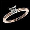 Image 2 : 0.50 ctw Certified VS/SI Quality Princess Diamond Ring 10k Rose Gold - REF-60R3K