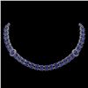 43.13 ctw Sapphire & Diamond Necklace 14K White Gold - REF-527R3K