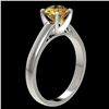 Image 3 : 1.50 ctw Certified Intense Yellow Diamond Solitaire Ring 10k White Gold - REF-233M2G