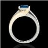 Image 2 : 1.25 ctw SI Certified Blue Diamond Solitaire Ring 10k 2Tone Gold - REF-132G3W