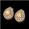 Image 2 : 7.74 ctw Canary Citrine & Diamond Victorian Earrings 14K Rose Gold - REF-180H2R