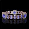 Image 1 : 19.6 ctw Tanzanite & Diamond Bracelet 14K Rose Gold - REF-323A8N