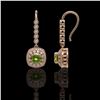 Image 2 : 4.5 ctw Tourmaline & Diamond Victorian Earrings 14K Rose Gold - REF-172H8R