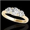 Image 1 : 2 ctw Certified Diamond 3 Stone Solitaire Ring 10k Yellow Gold - REF-300R2K