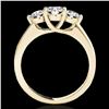 Image 2 : 2 ctw Certified Diamond 3 Stone Solitaire Ring 10k Yellow Gold - REF-300R2K