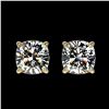 1 ctw Certified VS/SI Quality Cushion Diamond Stud Earrings 10k Yellow Gold - REF-120X3A