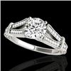 1.25 ctw Certified Diamond Solitaire Antique Ring 10k White Gold - REF-184F3M