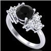2.1 ctw Fancy Black Diamond Engagment Ring 18k White Gold - REF-125N5F