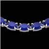 40 ctw Sapphire Eternity Tennis Necklace 14k White Gold - REF-218A2N