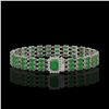 18.41 ctw Jade & Diamond Bracelet 14K White Gold - REF-318N2F