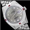 Image 1 : Rolex Men's Stainless Steel, QuickSet, Diam Dial & Diam/Ruby Bezel