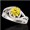 Image 1 : 1.8 ctw Certified SI Intense Diamond Bypass Solitaire Ring 10k 2Tone Gold - REF-354R5K