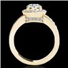 Image 2 : 2 ctw Certified Diamond Solitaire Halo Ring 10k Yellow Gold - REF-327H3R