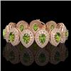 Image 1 : 57.24 ctw Tourmaline & Diamond Victorian Bracelet 14K Rose Gold - REF-1769W5H