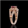 Image 3 : 2.69 ctw Certified Ruby & Diamond Victorian Ring 14K Rose Gold - REF-103H3R