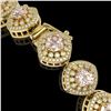 Image 3 : 31.35 ctw Morganite & Diamond Victorian Bracelet 14K Yellow Gold - REF-1063N3F